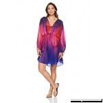 Gottex Women's Flutter Sleeve V-Neck Tunic Swimsuit Cover Up Belle Fleur Multi Purple B07F1VMY6P